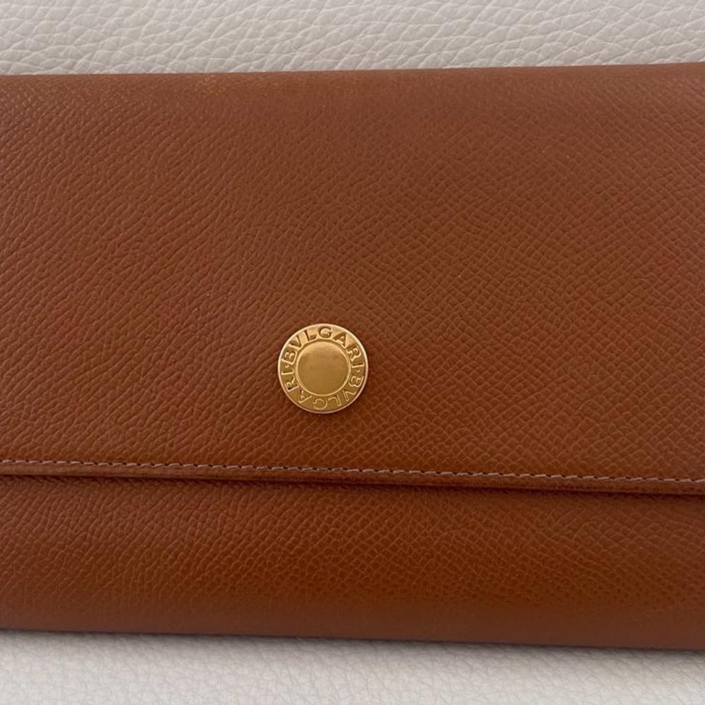 Bvlgari leather wallet 61/4" x 4" ORIGINAL